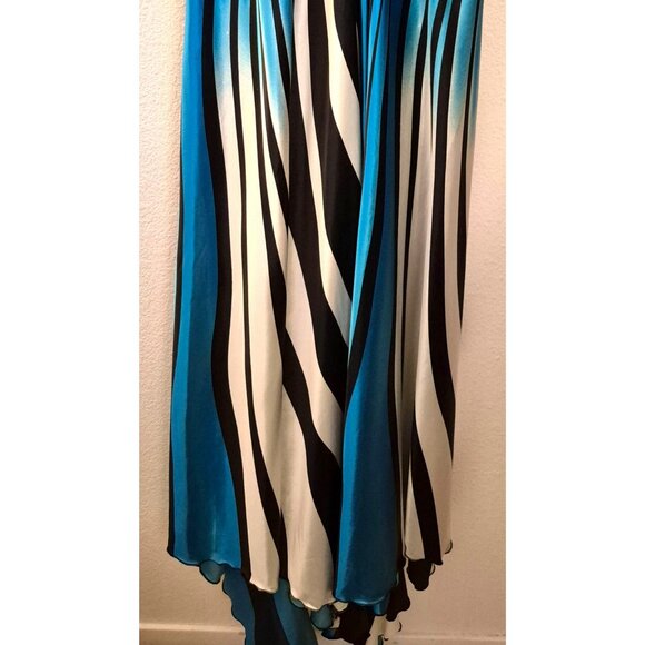 Colorful Boho Embelished Striped Maxi Dress Handkerchief Hem Size S* NWT - Picture 3 of 8
